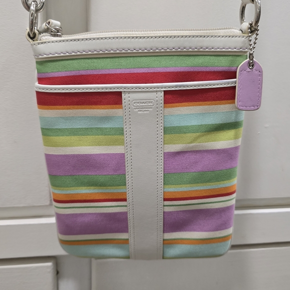 Coach Multicolor Striped Women's Bag Purse Crossbody - Picture 1 of 8